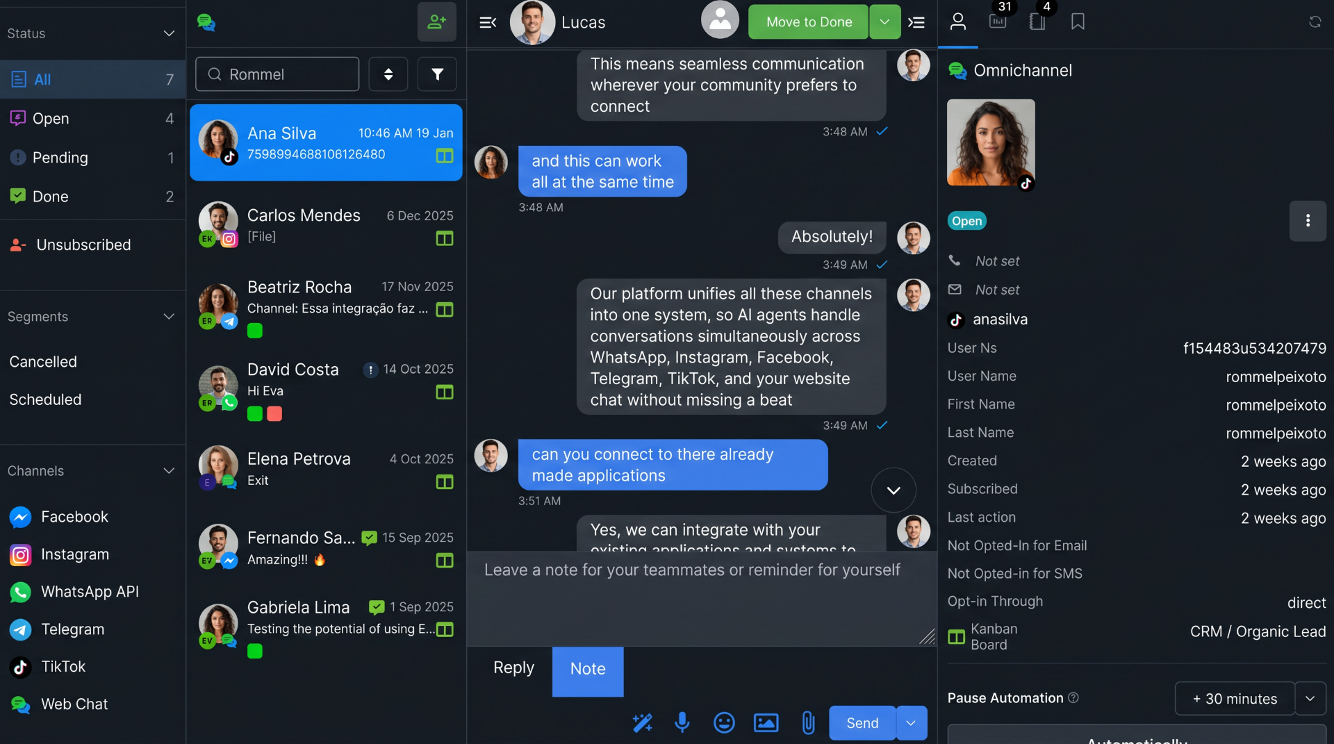 Módulo Livechat da plataforma KIVO
